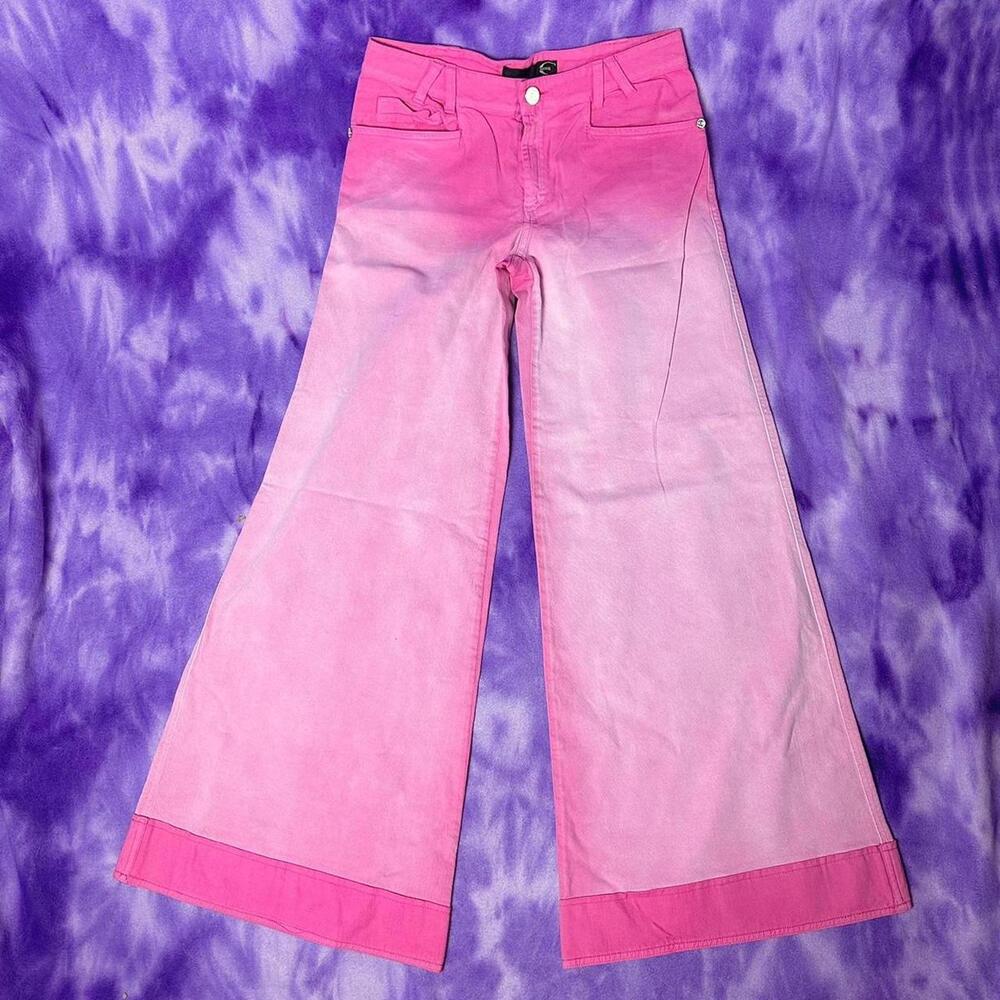 Just Cavalli super rare y2k pink faded super wide leg elephant flares.